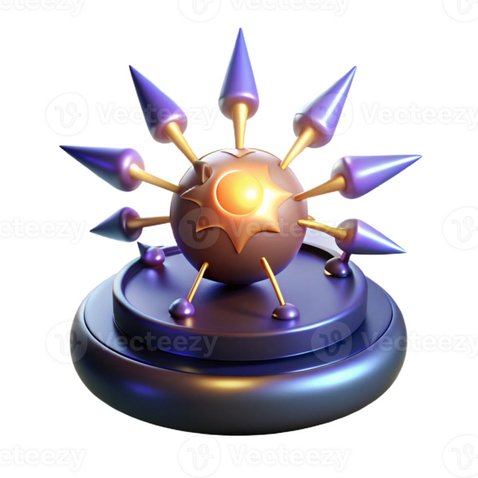 serene artistic 3D Render Abstract Orb with Spikes high resolution png