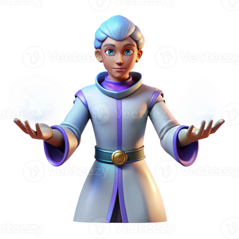 stunning abstract 3D Render of a Young Mage authentic png