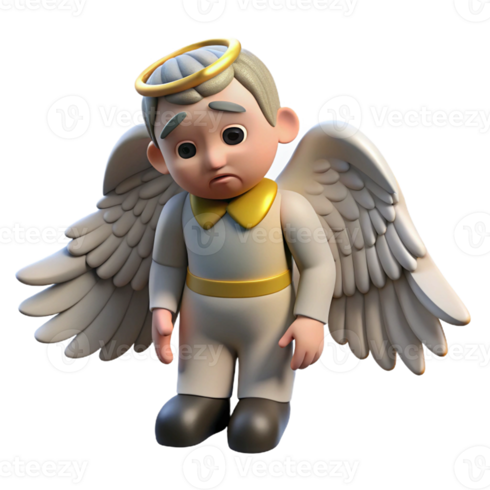 beautiful abstract Sad Angel 3D Render professional png