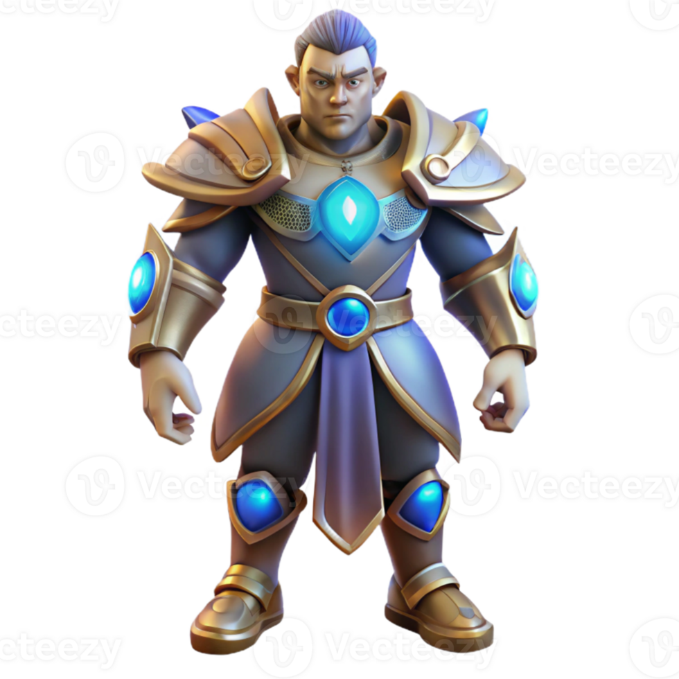 elegant contemporary 3D Render Fantasy Royal Knight premium png