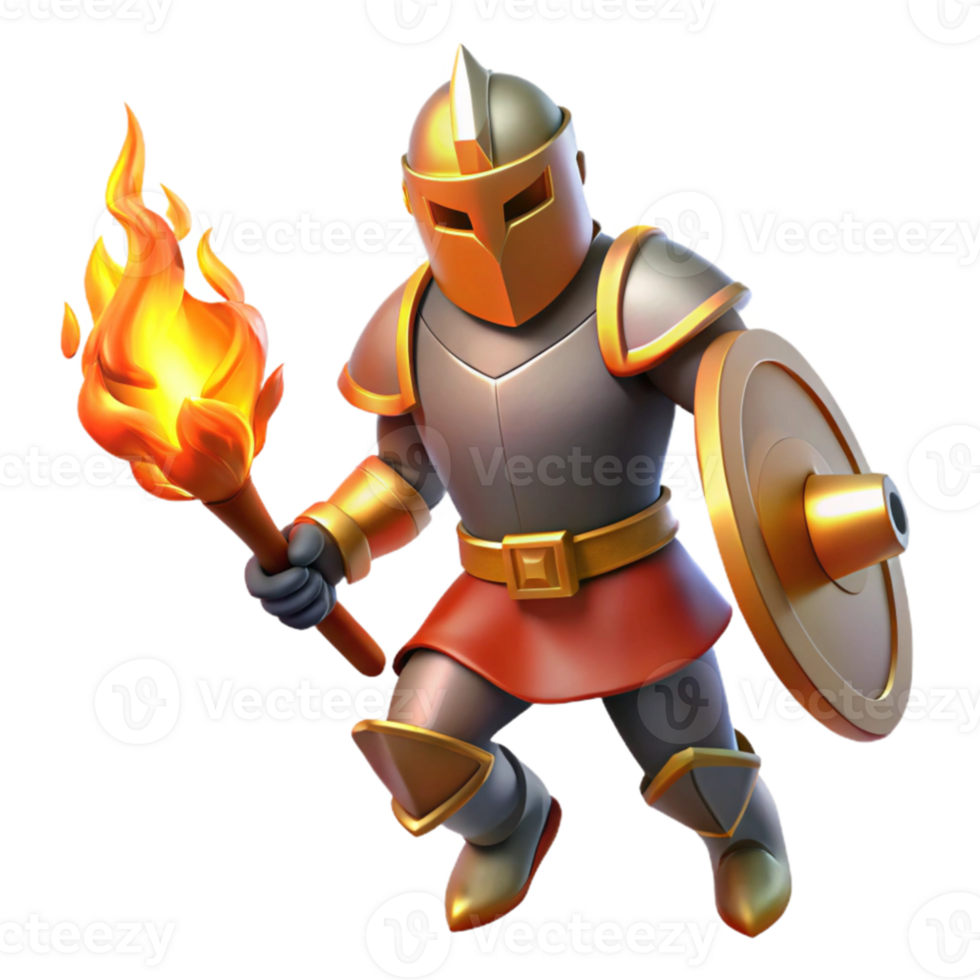 extraordinary abstract 3D Render of a Brave Knight original png