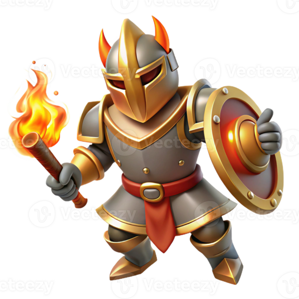 extraordinary creative 3D Illustration of a Brave Knight high quality png