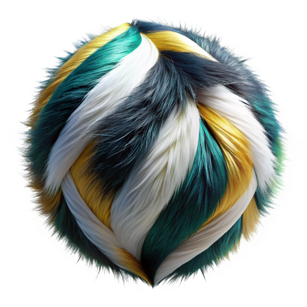 stunning modern Abstract Fur Braid Spherical Texture, Colorful Strands 4K png