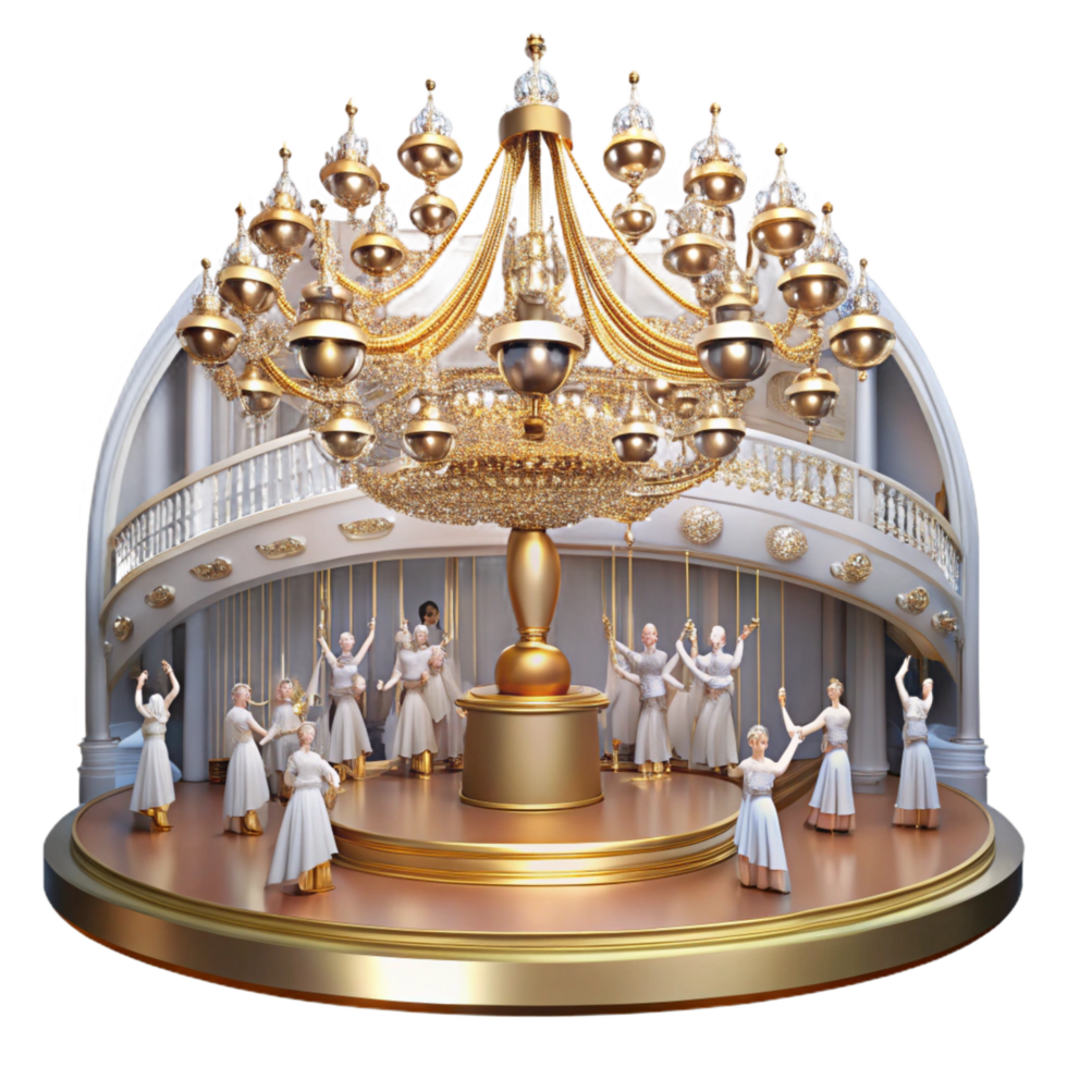 magnificent traditional Grand Chandelier Dancing Figures A Whimsical Scene high resolution png