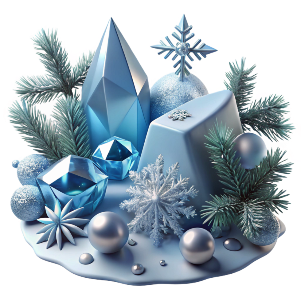 impressive classic Winter Wonderland Sparkling Crystals, Snowflakes Festive Decor authentic png