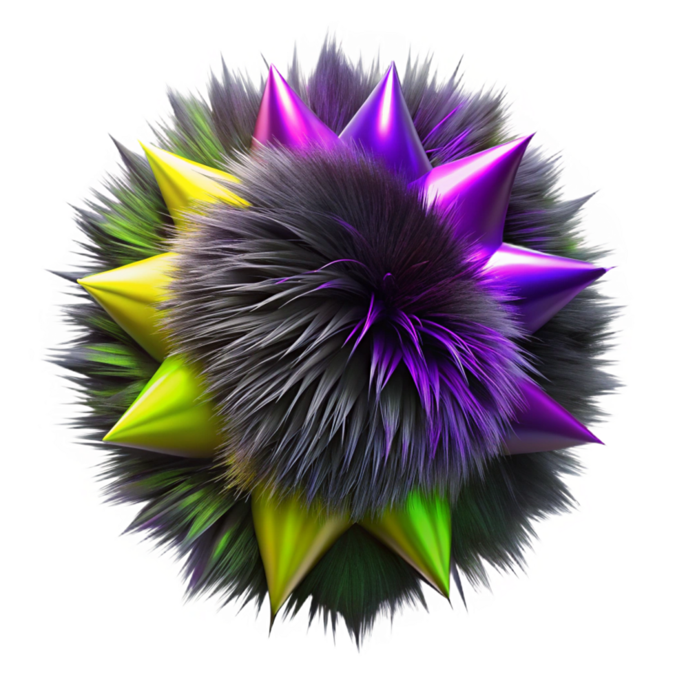 magnificent classic Abstract Fuzzy Orb with Spiky, Colorful Points high resolution png