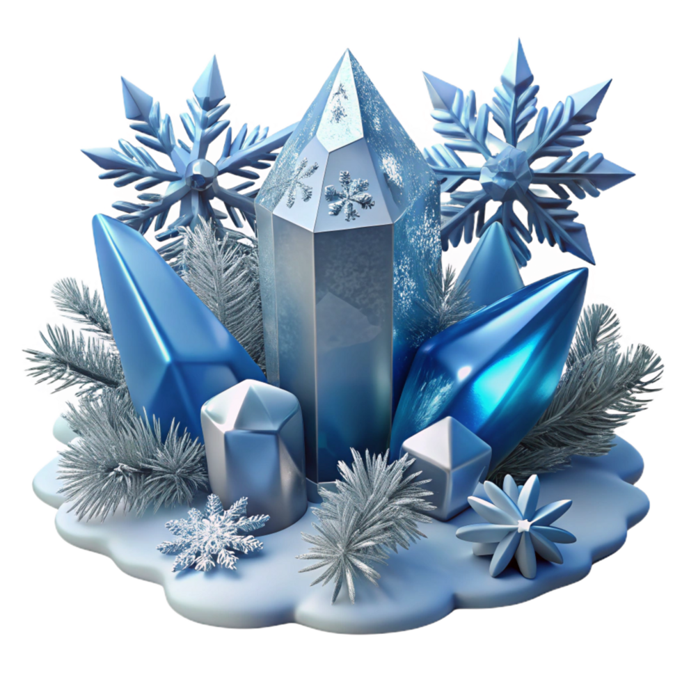 stunning traditional Winter Crystal Arrangement Festive Ice and Snowflakes authentic png