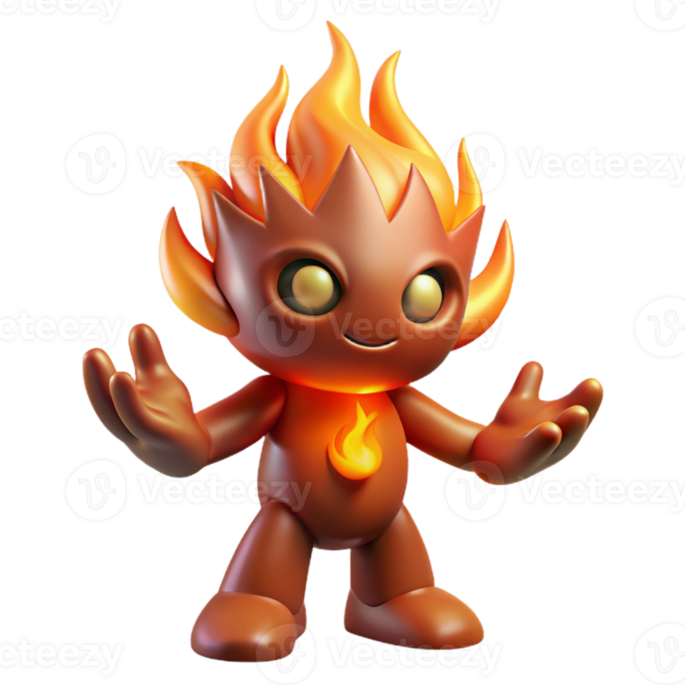 impressive creative Friendly Fire Sprite 3D Render premium png