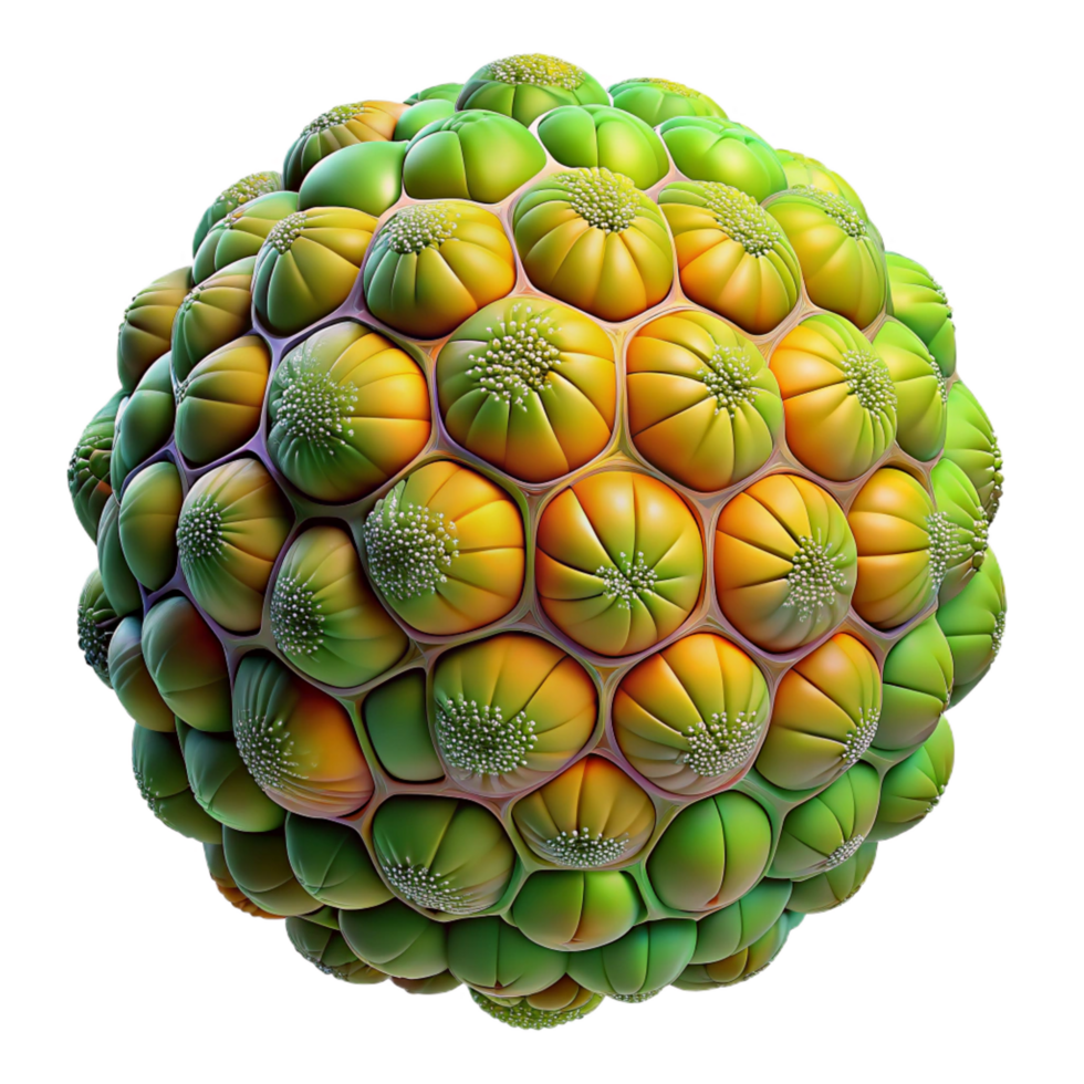 beautiful contemporary Abstract Cellular Sphere 3D Render of Organic Geometric Structure 4K png