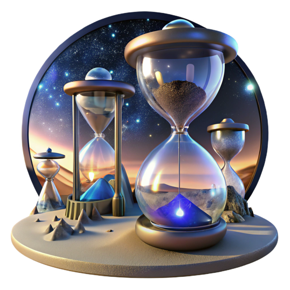 impressive contemporary Cosmic Hourglass Time, Space, and Sands of the Universe 4K png