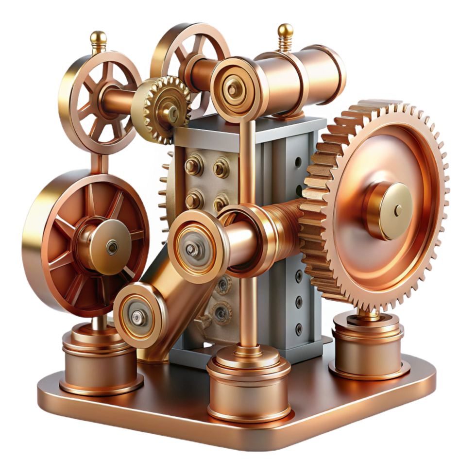 beautiful rustic Intricate Gear System Mechanical Engineering Marvel 4K png
