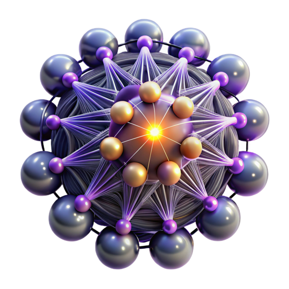 magnificent abstract Abstract Sphere Network 3D Render of Interconnected Nodes genuine png