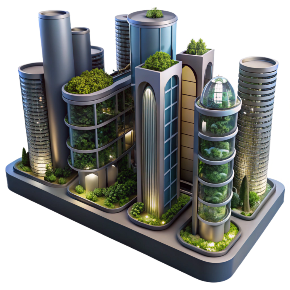 serene abstract Vertical Greenery Eco-Friendly Urban Design authentic png