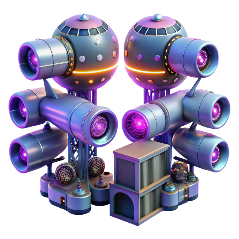 serene abstract Futuristic Engine Array Sci-Fi Power Generator premium png