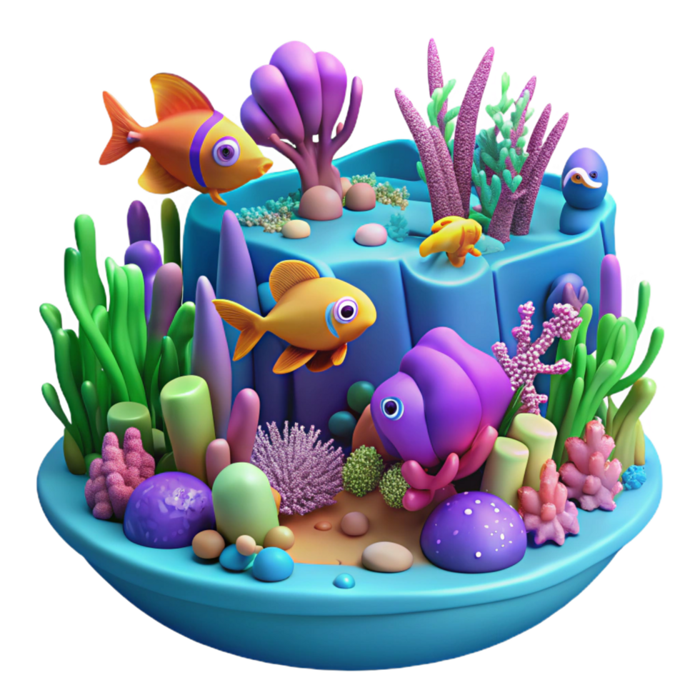 serene traditional Vibrant Underwater Scene Colorful Fish and Coral Reef authentic png