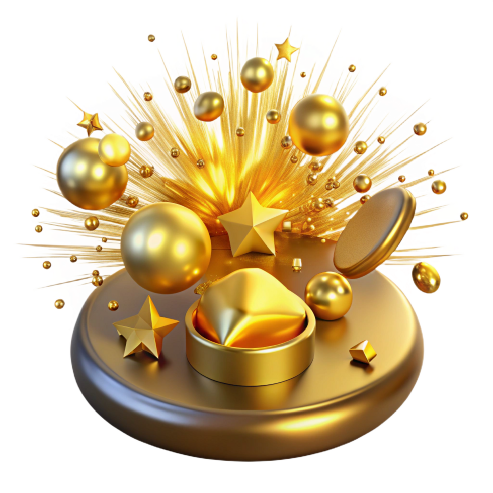elegant traditional Golden Celebration 3D Render of Festive Burst high resolution png