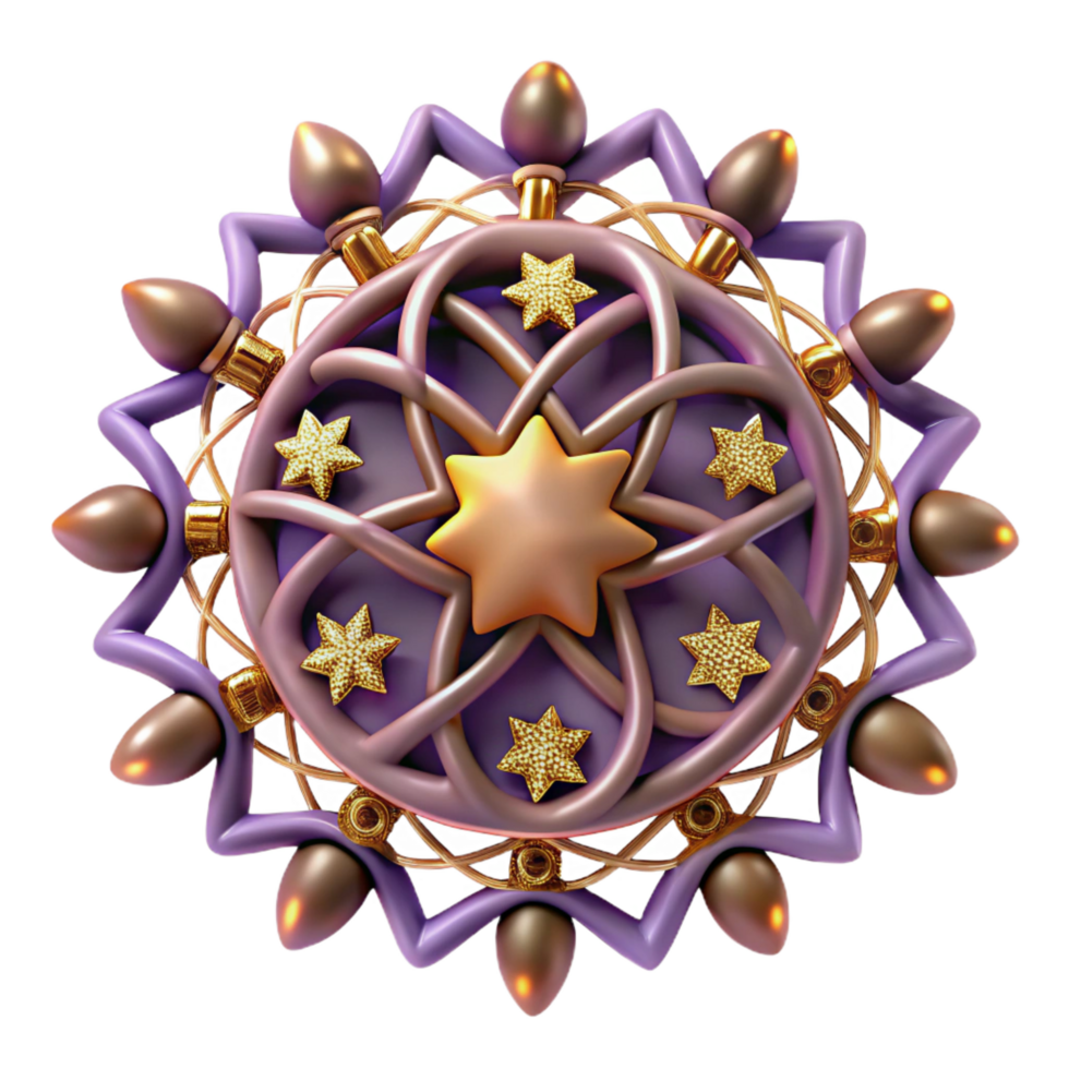 impressive rustic 3D Abstract Star Mandala Design high resolution png