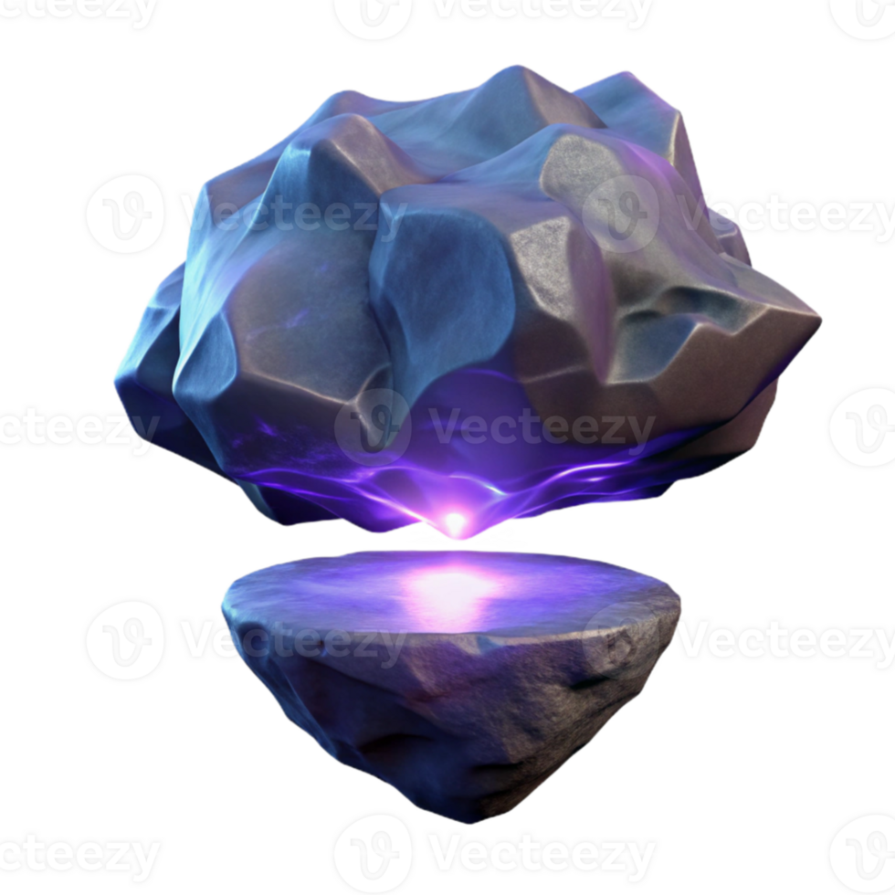 vibrant classic Glowing Rock Formation 3D Render genuine png