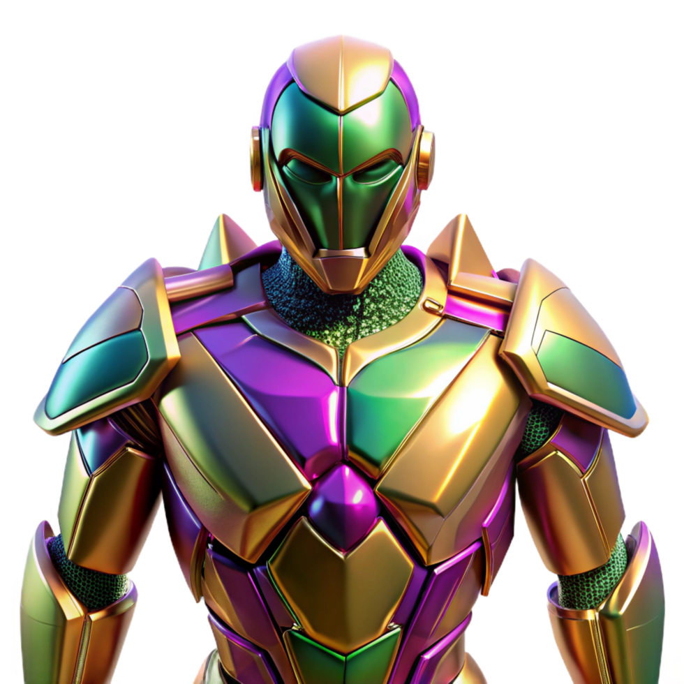 impressive traditional Futuristic Metallic Armor Sci-Fi Warrior Design authentic png