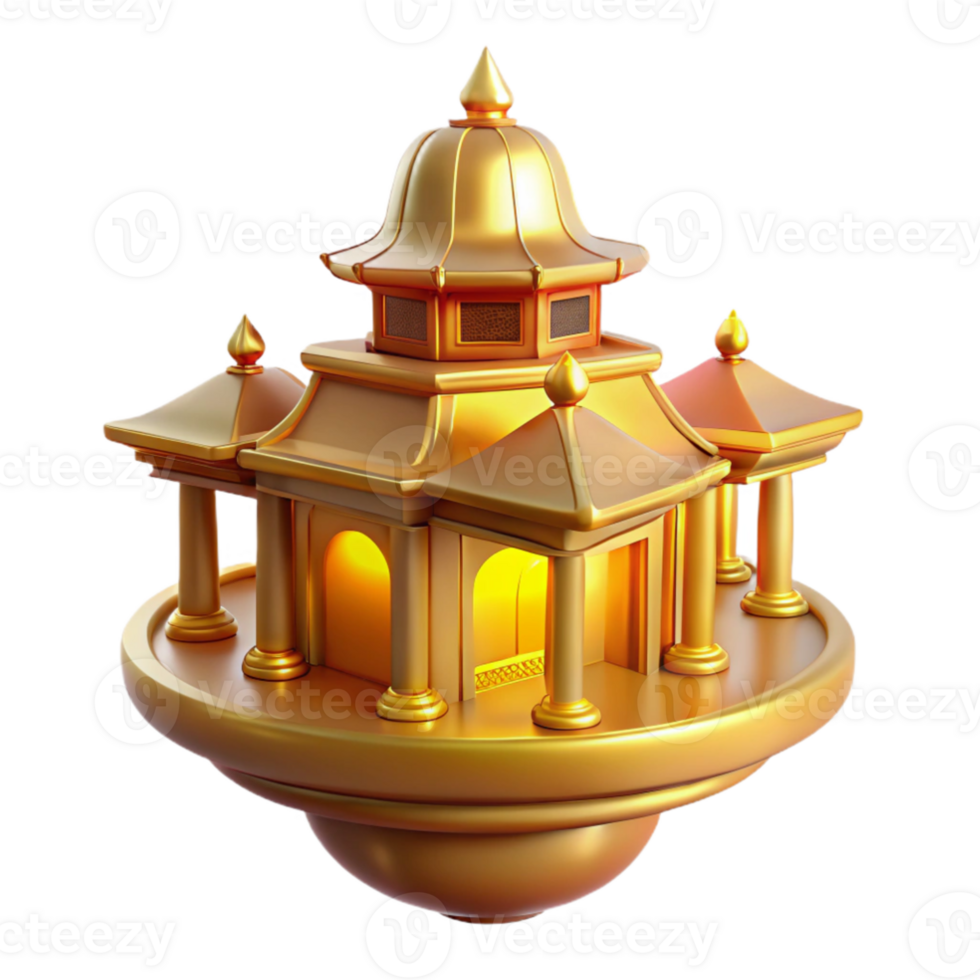 vibrant rustic Golden Temple 3D Render exclusive png