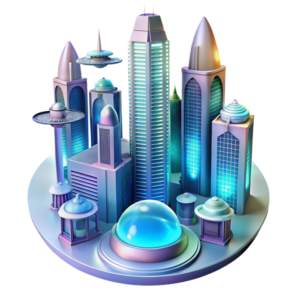 wonderful modern Futuristic Cityscape A 3D Render of a Modern Metropolis original png