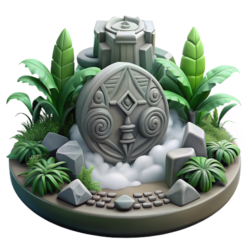 elegant creative Mystical Stone Circle Jungle Shrine high resolution png