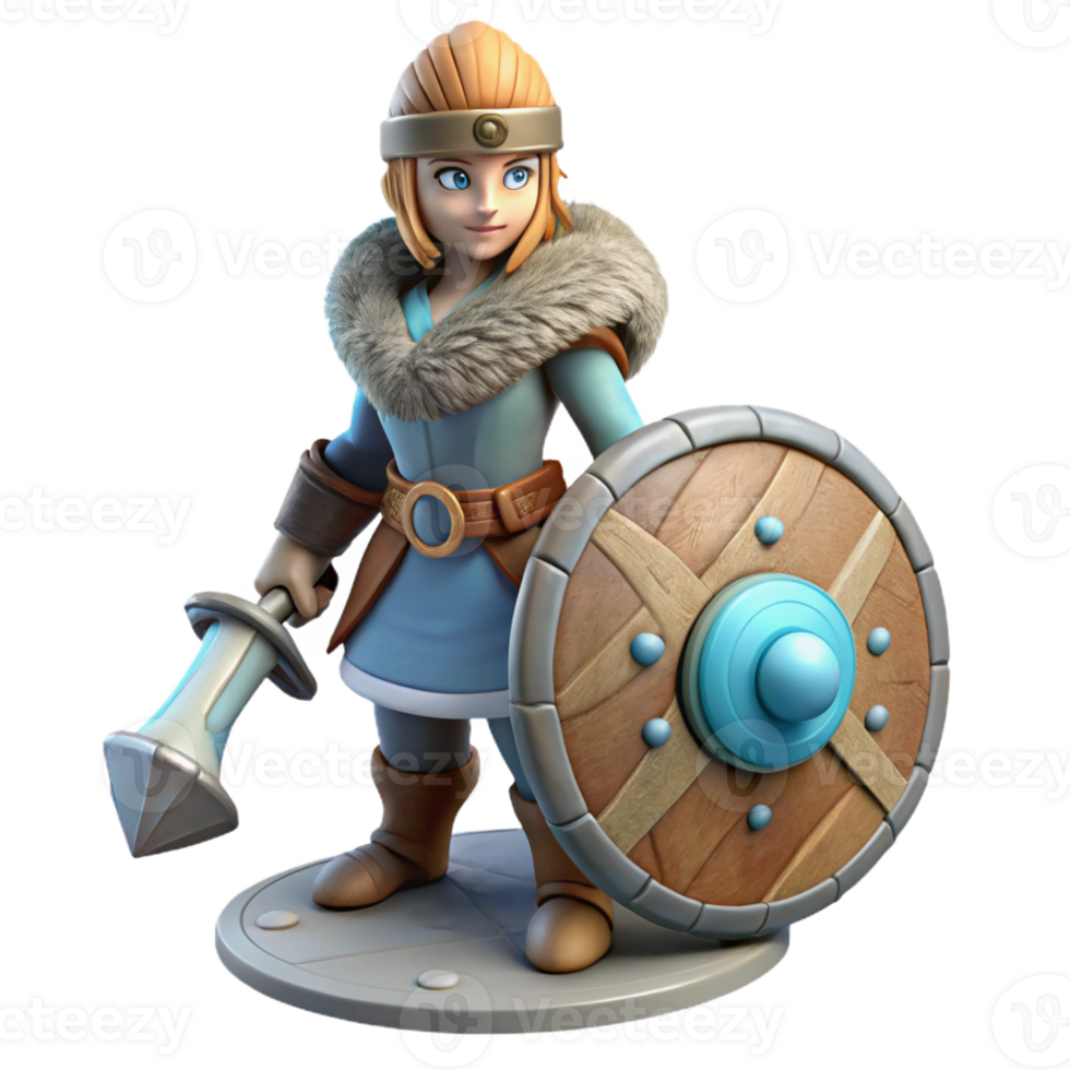 magnificent creative 3D Render of Female Viking Warrior premium png