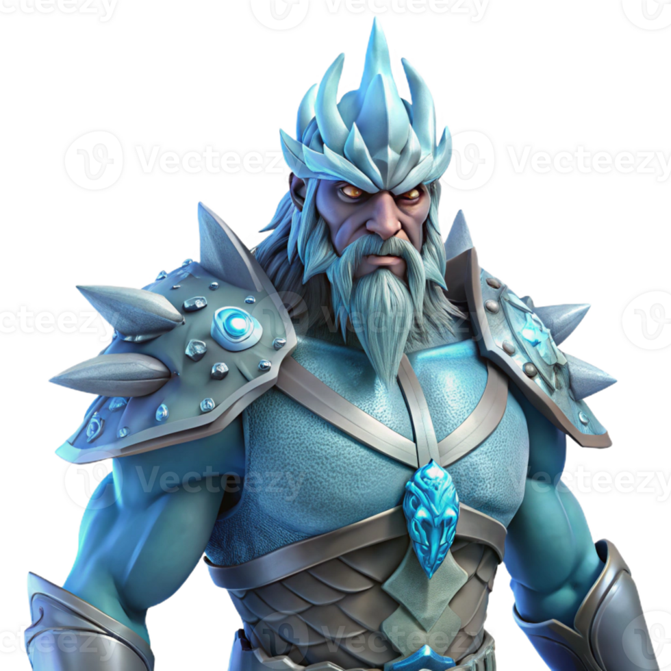 impressive artistic Ice King 3D Render authentic png