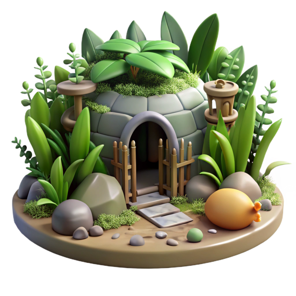 dramatic modern Enchanted Dome Home in Lush Garden professional png