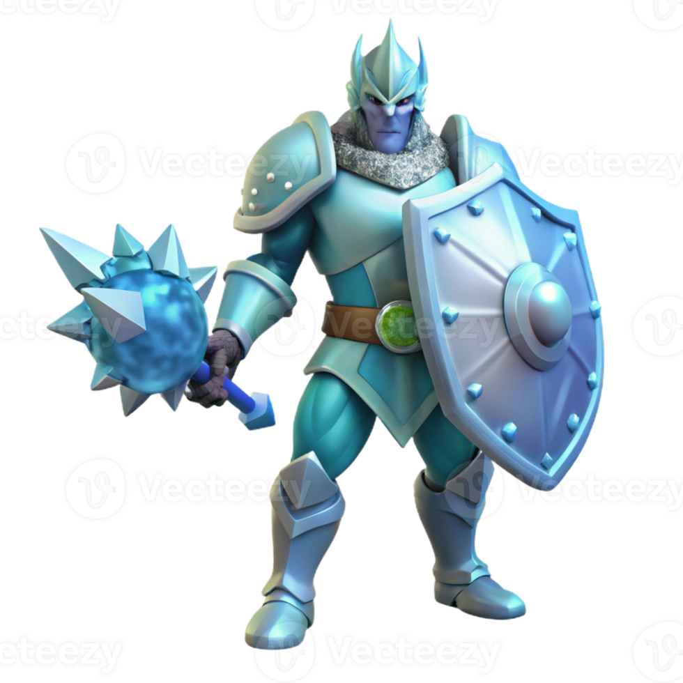 vibrant abstract Ice Knight 3D Render genuine png