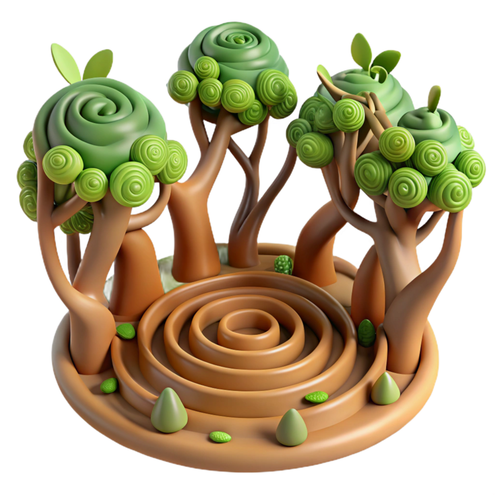 wonderful artistic Whimsical Spiral Treetop Maze high resolution png