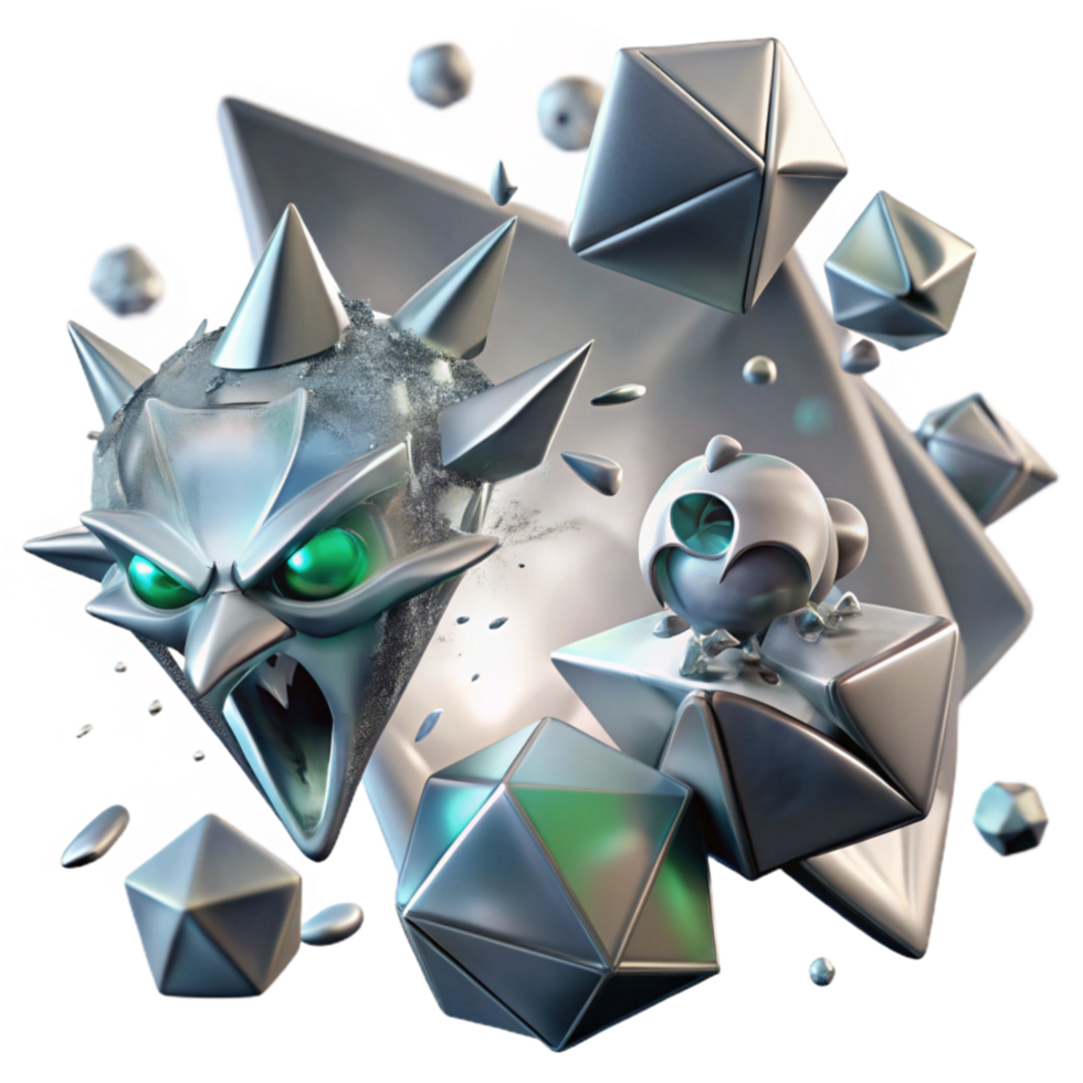 extraordinary abstract Crystalline Creature Digital Art Geometric Monster Orb authentic png