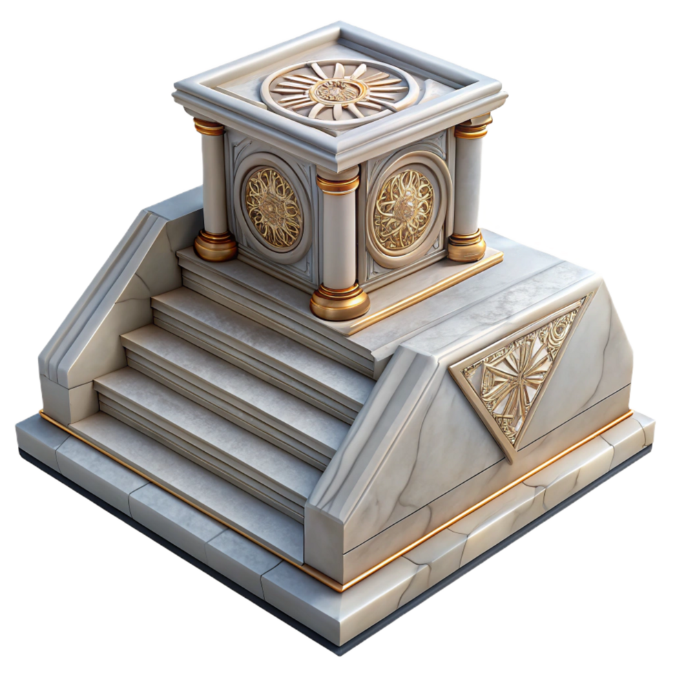 stunning artistic Ornate Stone Staircase and Altar 3D Model exclusive png