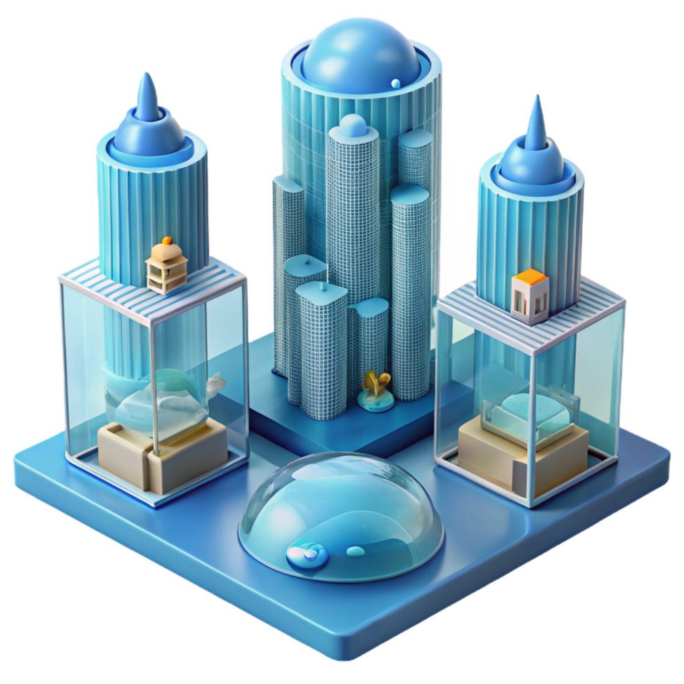 impressive rustic Futuristic Cityscape Architectural Wonders in Miniature authentic png