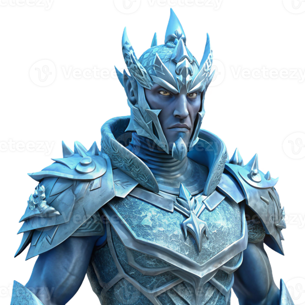 wonderful abstract Ice Warrior 3D Render genuine png