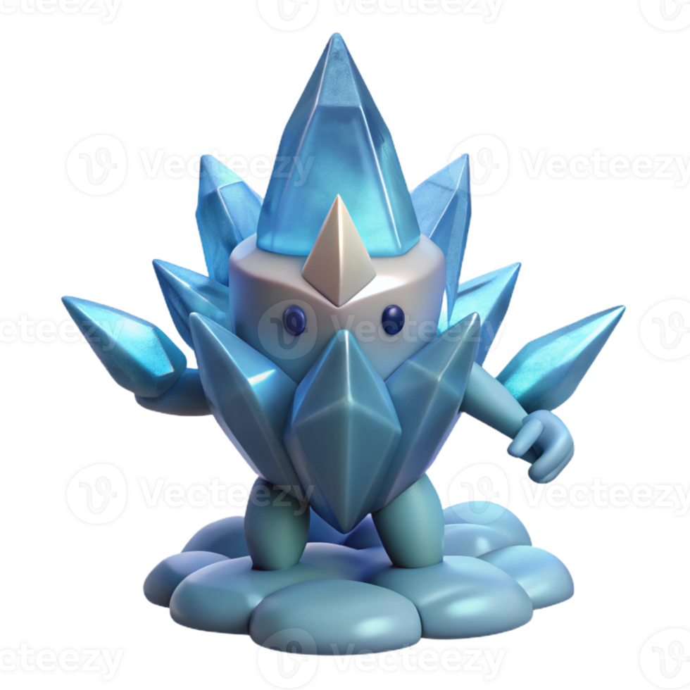 extraordinary abstract 3D Render Crystal Creature Illustration premium png