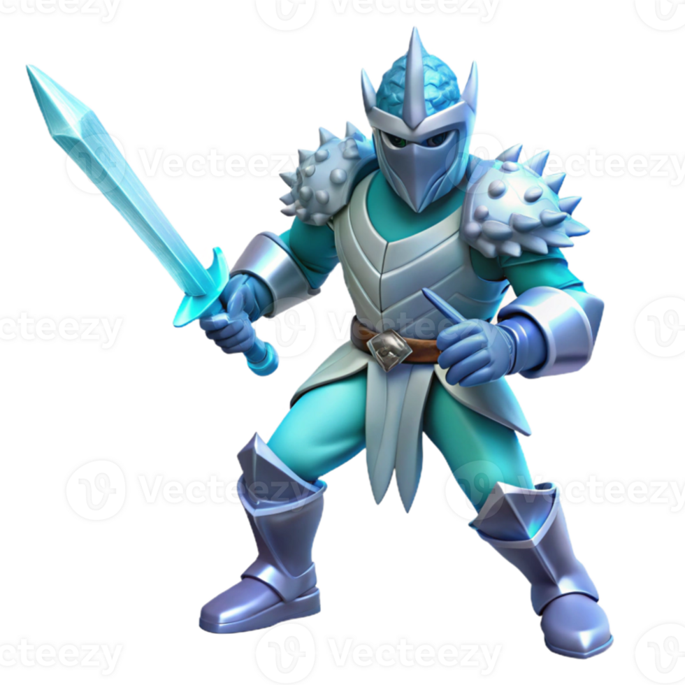 magnificent contemporary Ice Knight 3D Render premium png