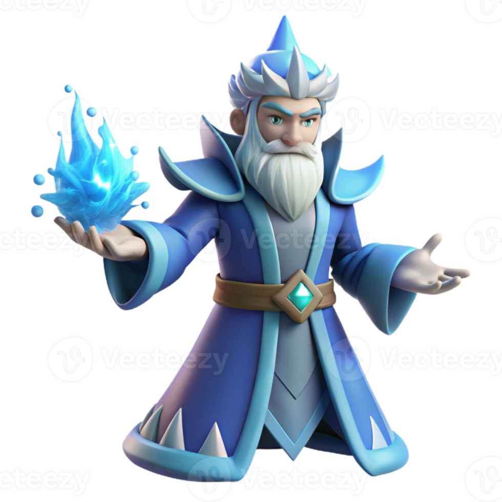 stunning abstract 3D Render of a Fantasy Wizard 4K png