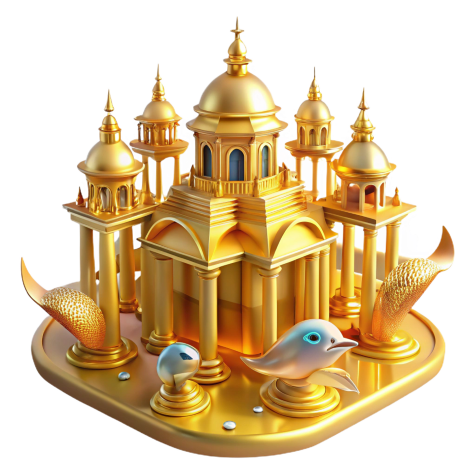 wonderful creative Golden Palace Aquatic Fantasy Architecture high resolution png