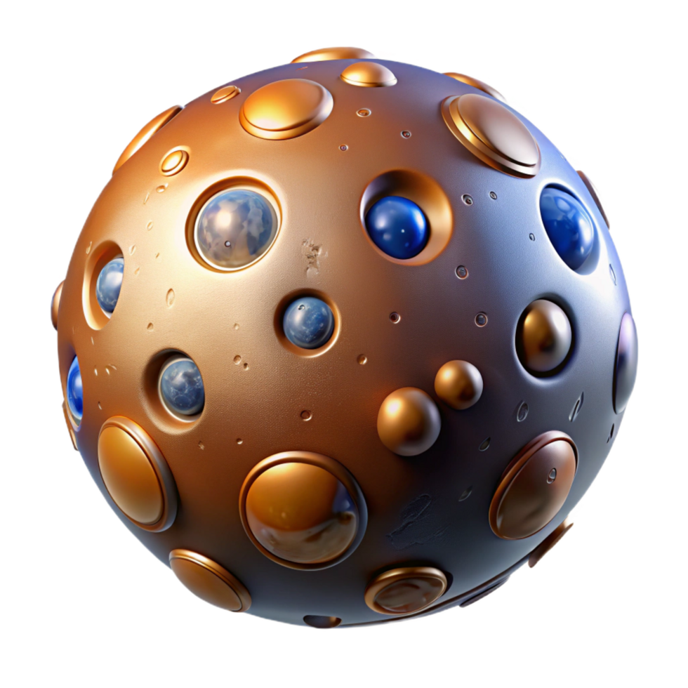 serene abstract Abstract Sphere Metallic Texture, Embedded Spheres, 3D Render 4K png