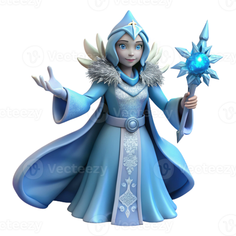 extraordinary rustic Ice Queen 3D Render high resolution png