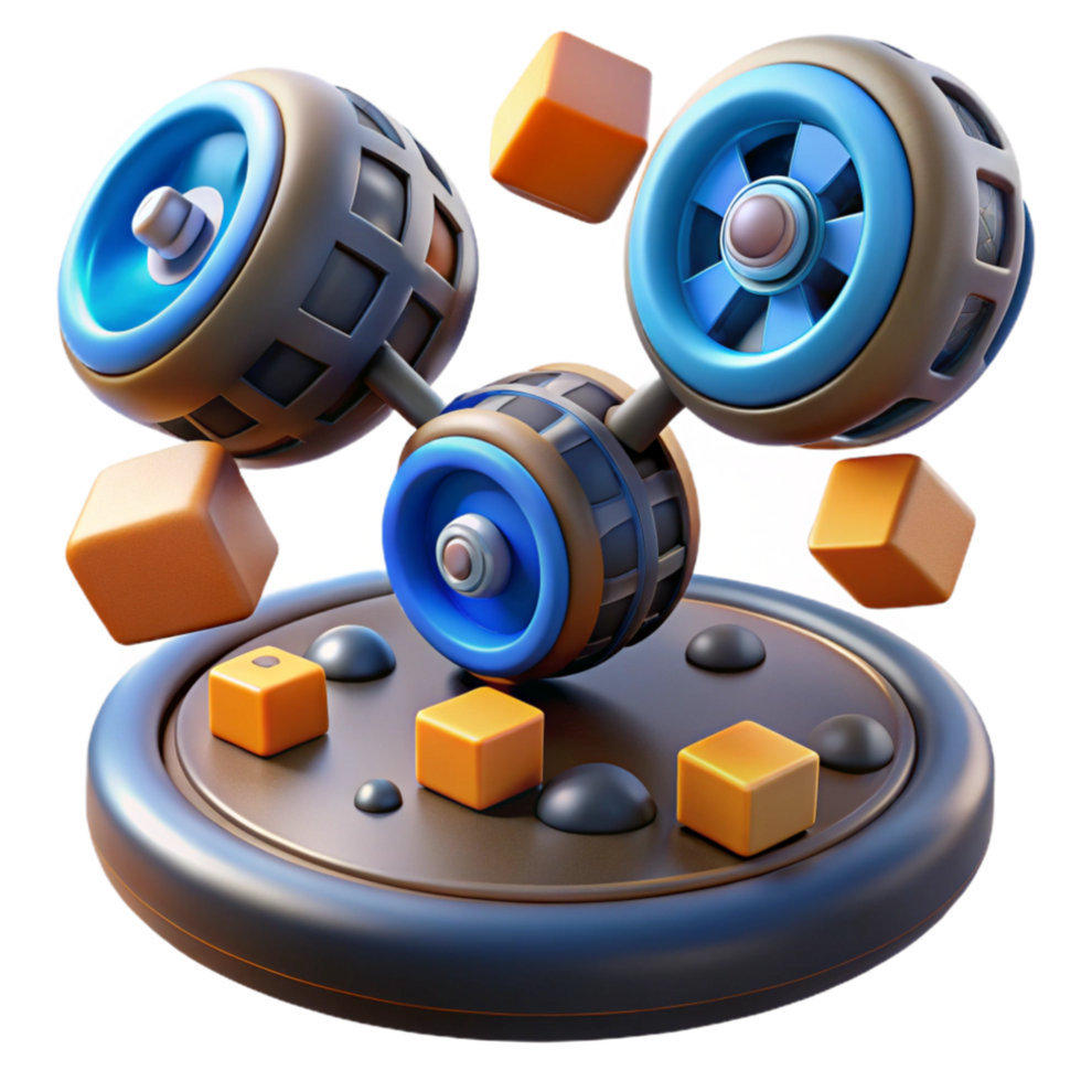 wonderful modern 3D Kinetic Puzzle Rotating Wheels Cubes detailed png