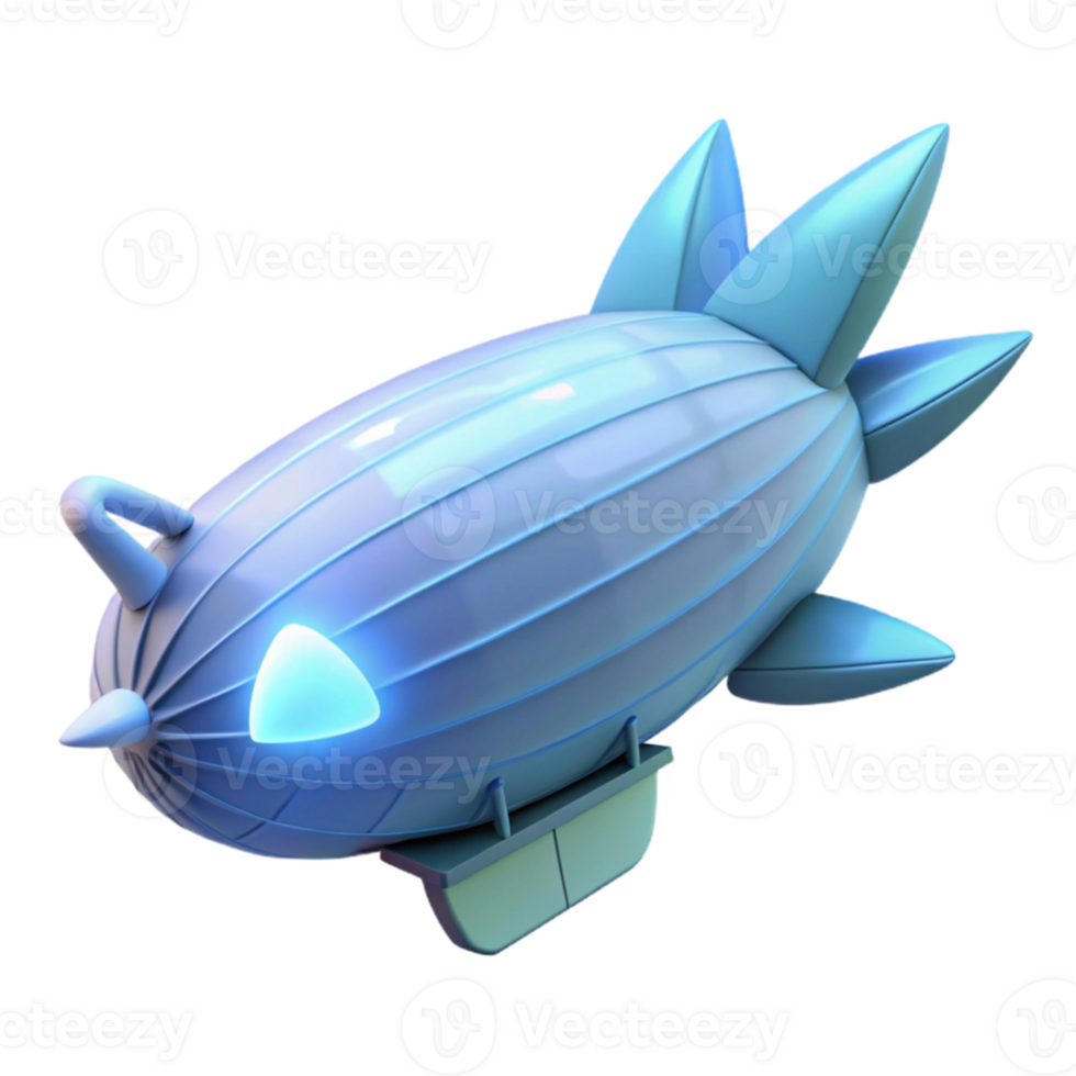 stunning rustic Cartoon Airship 3D Render high resolution png