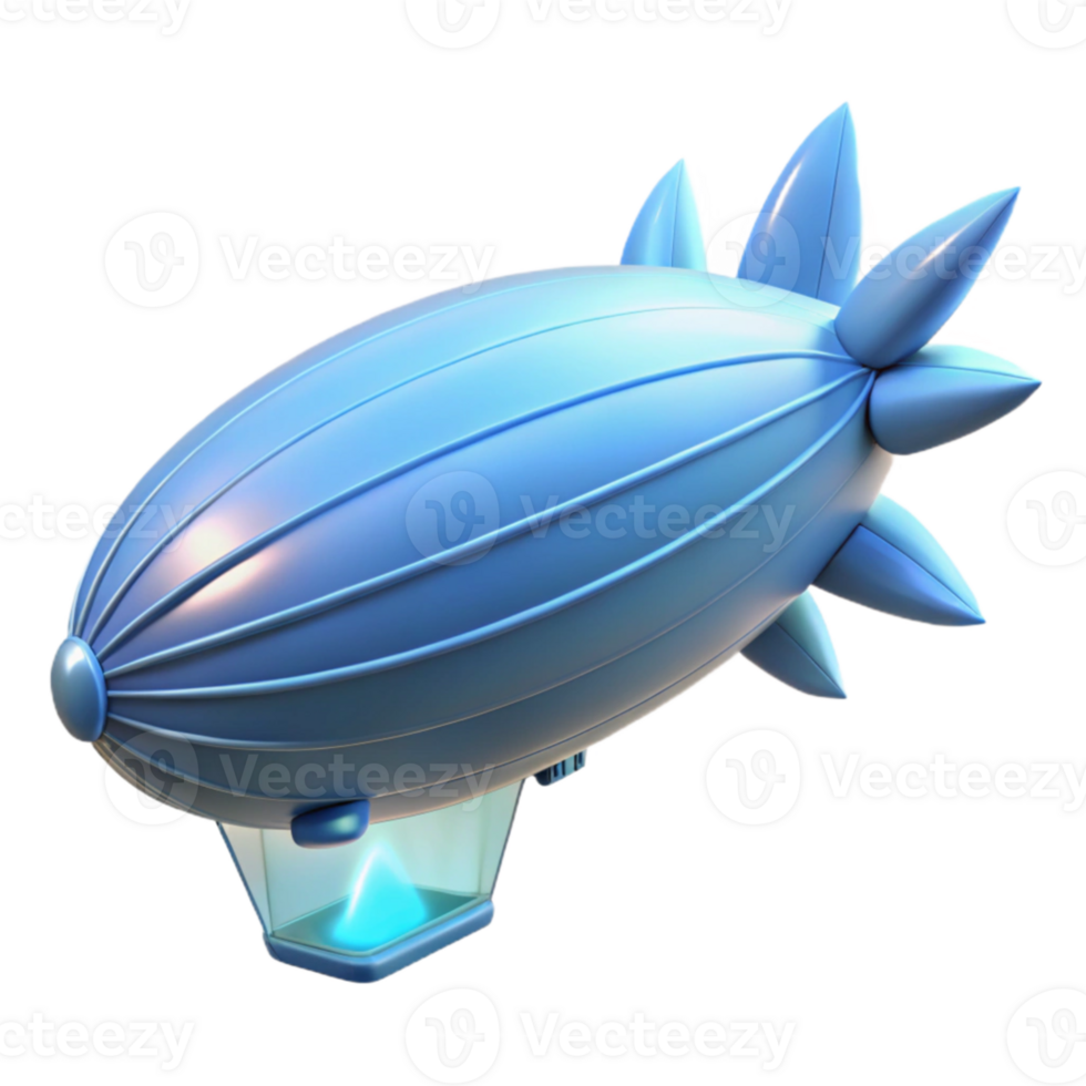 impressive classic Cartoon Blimp 3D Render authentic png