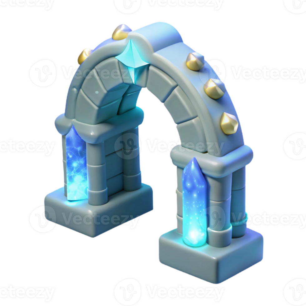 wonderful minimalist Enchanted Stone Arch 3D Render professional png