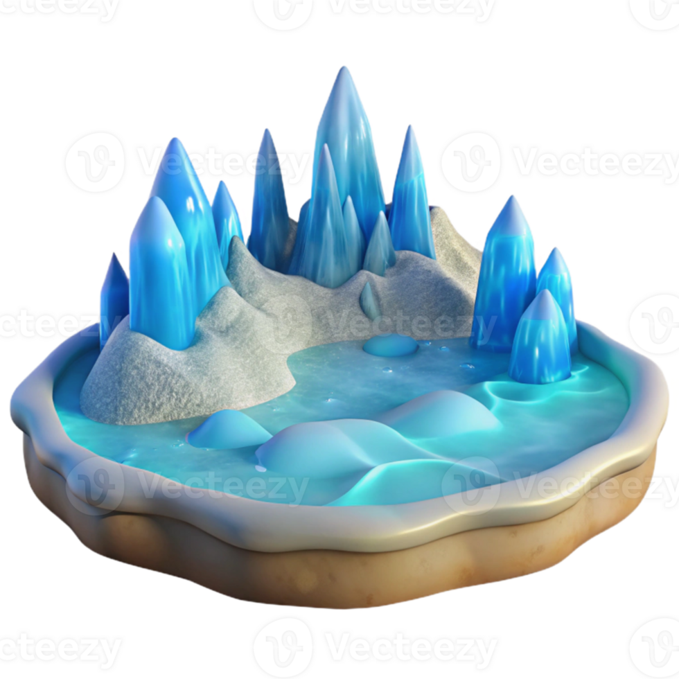 beautiful traditional Icy Peaks 3D Render authentic png