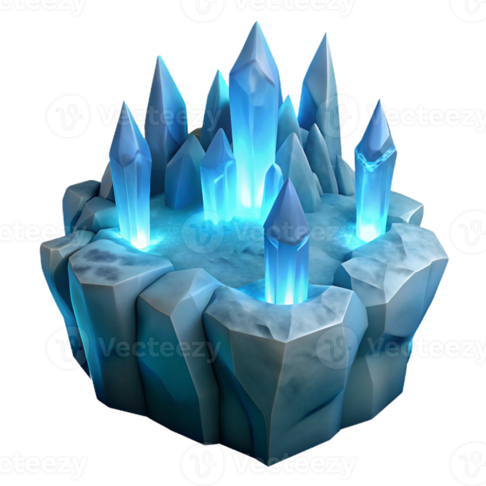 wonderful traditional Glowing Crystal Cave 3D Render authentic png