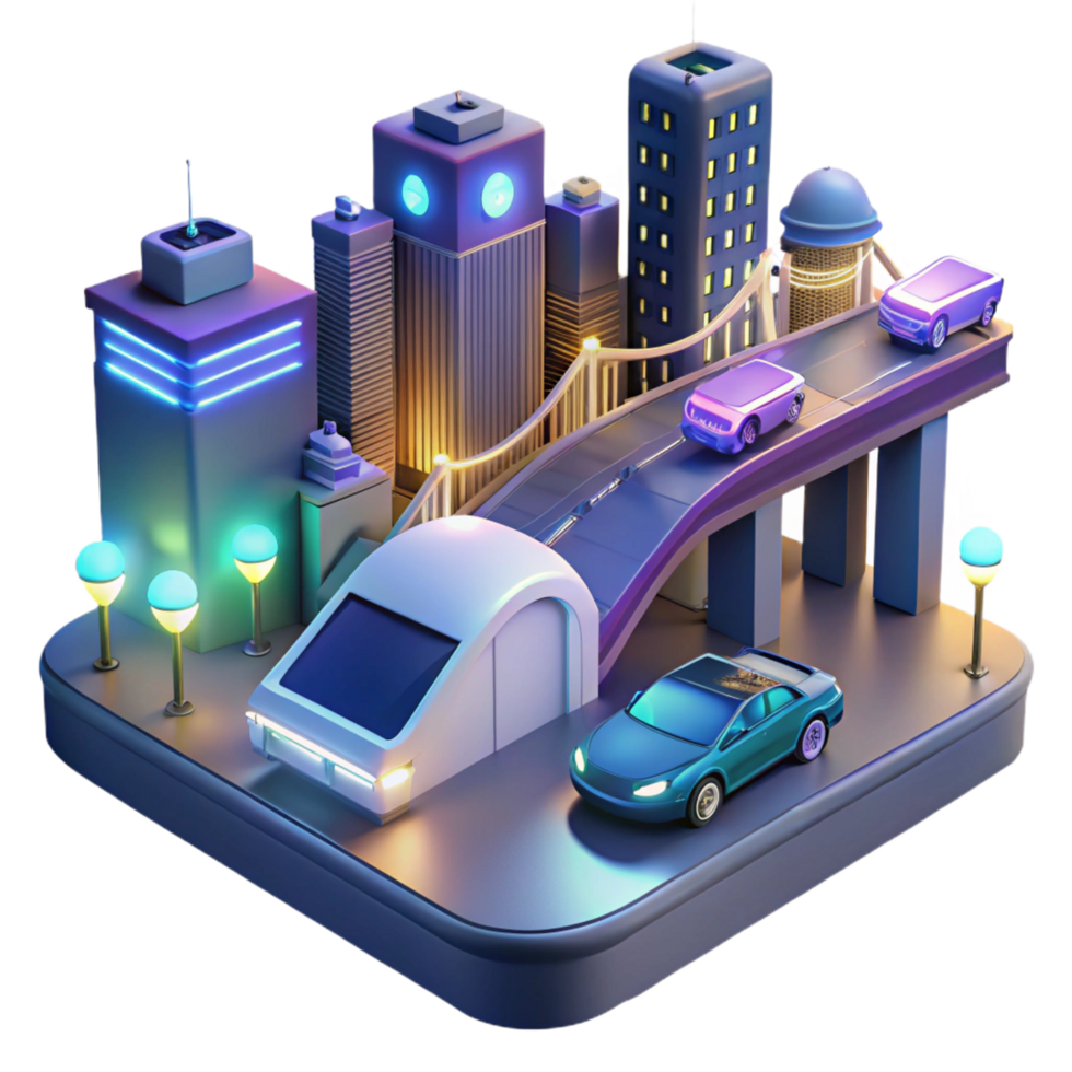stunning rustic Smart City Transportation Autonomous Vehicles High-Speed Rail premium png