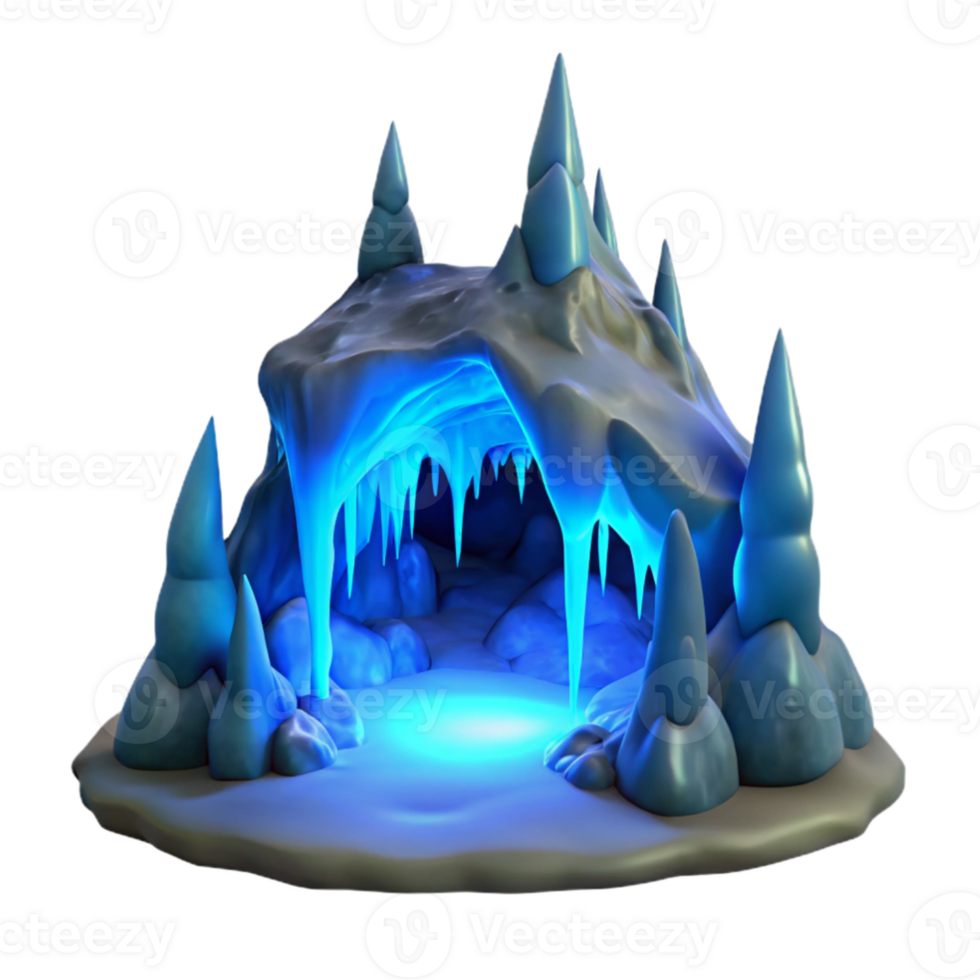 wonderful modern Icy Cave 3D Render authentic png