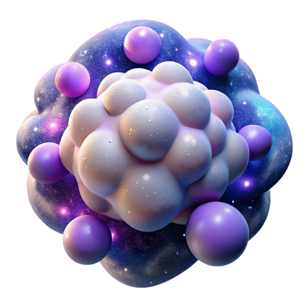 extraordinary artistic Cosmic Cluster 3D Render of Abstract Nebula premium png